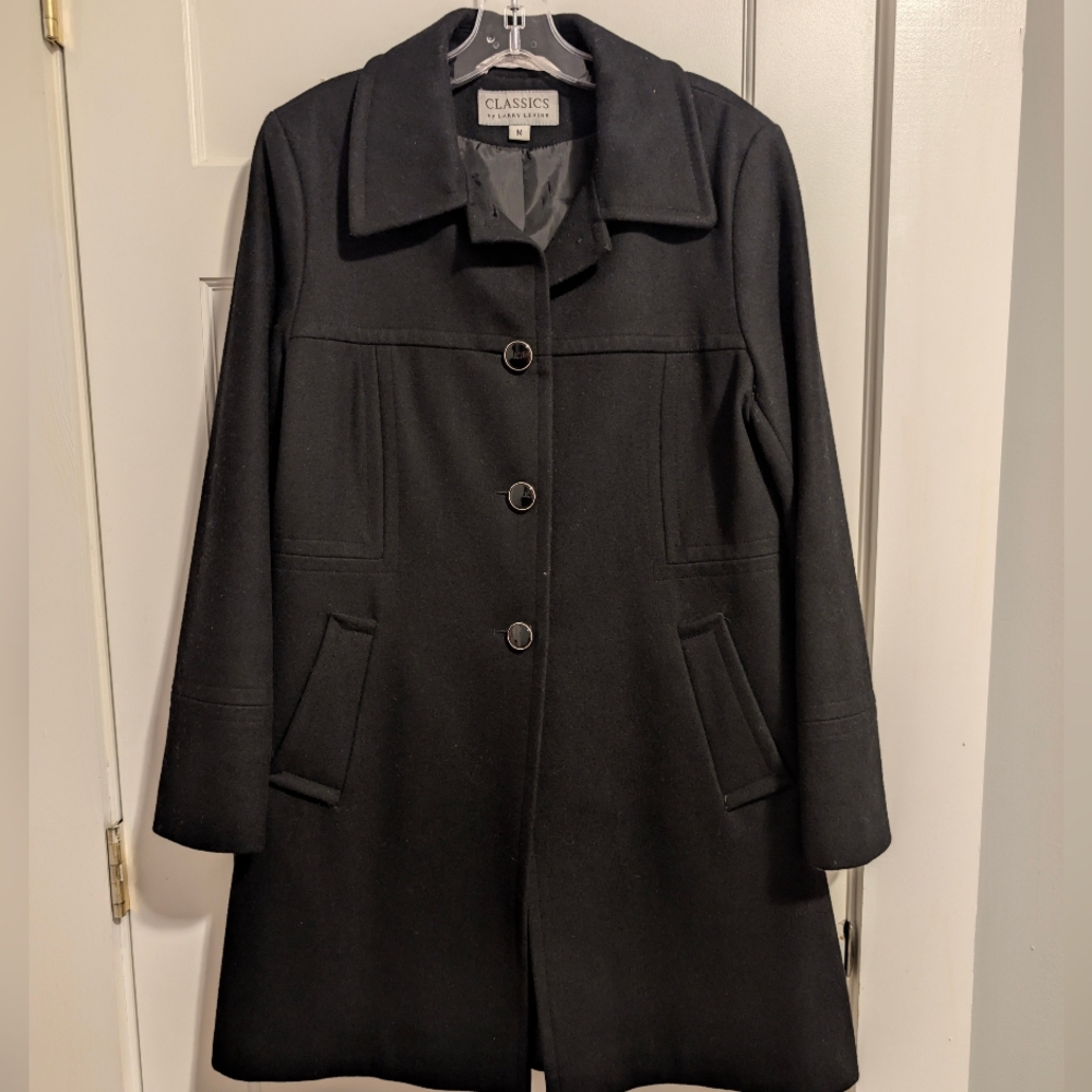 Classic Women's Elegant Vintage Black Pea Coat